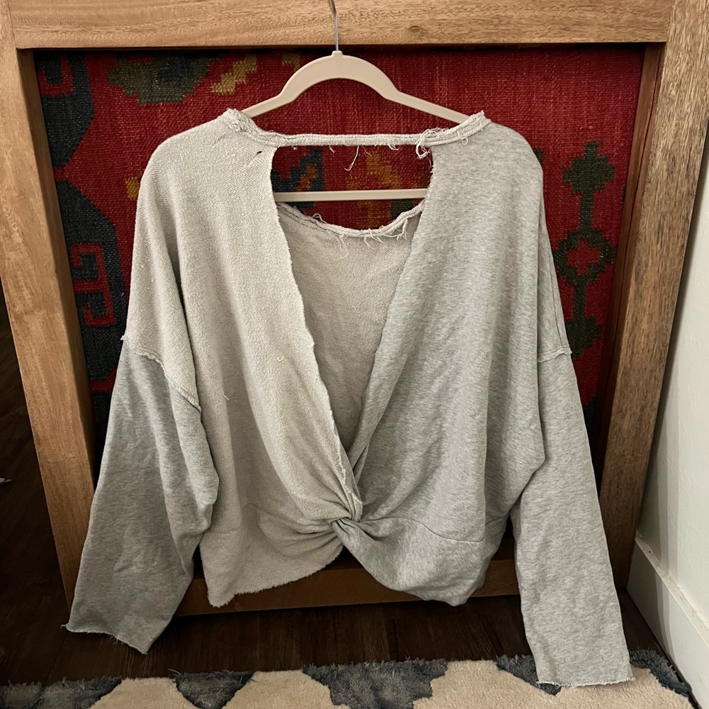 Aerie Light Gray Knit Top
